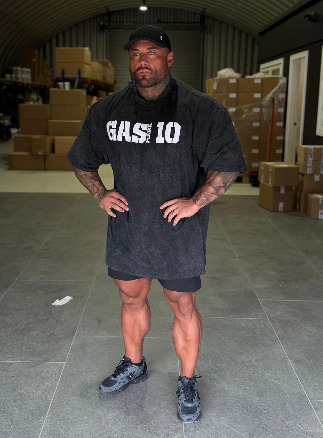 GASMARK10 Dark Grey Acid Wash Oversize T