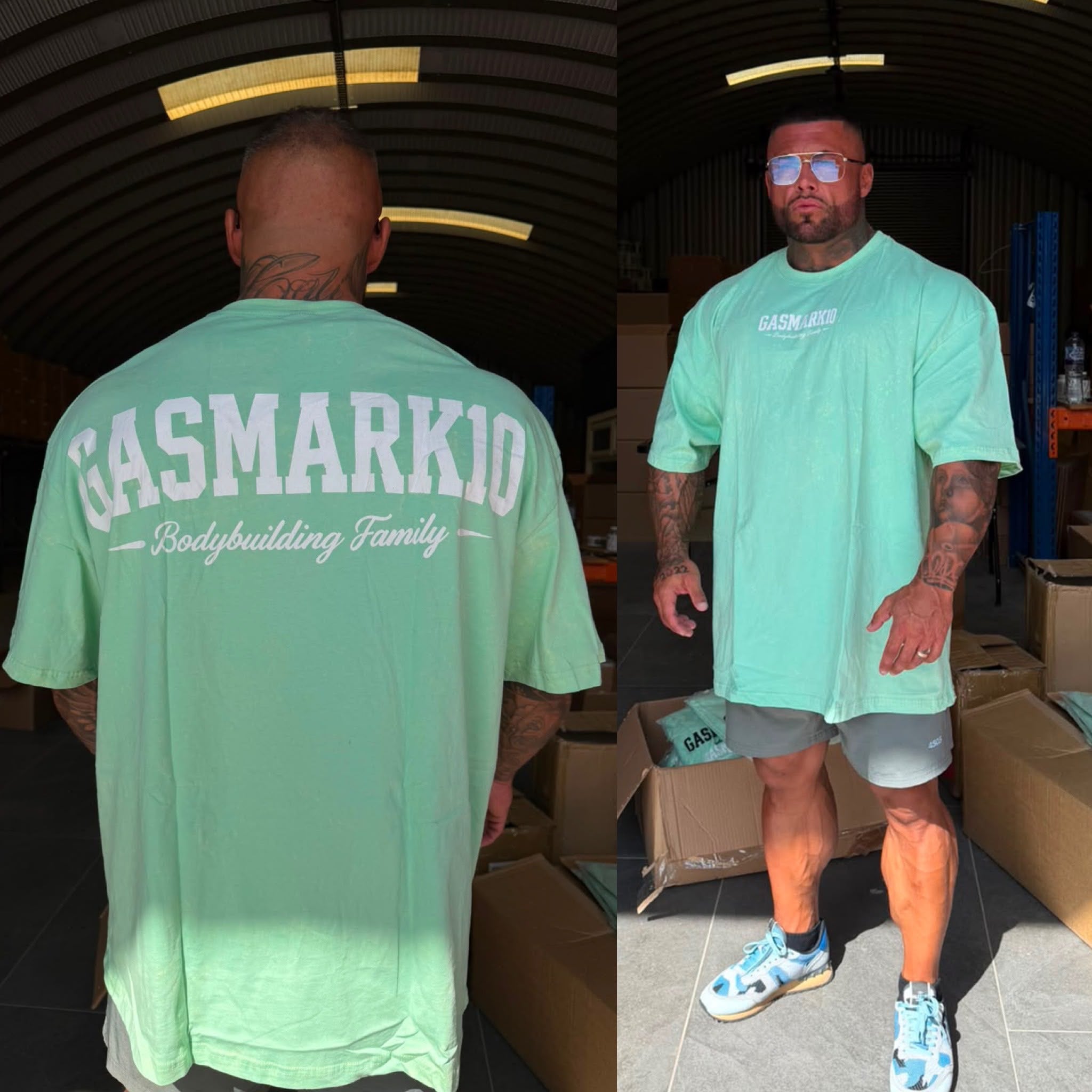 GASMARK10 BODYBUILDING FAMILY OVERSIZE T- PISTACHIO GREEN