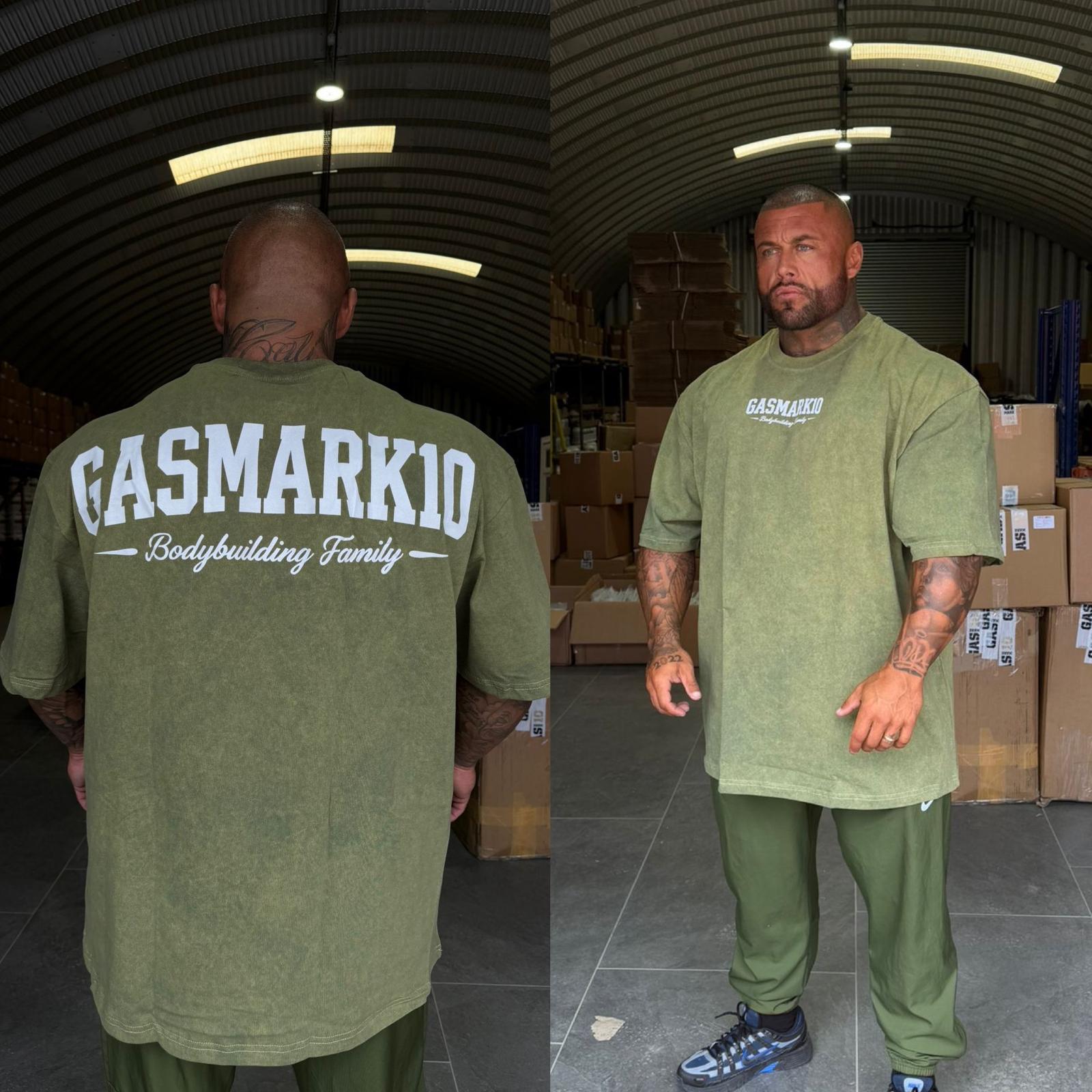 GASMARK10 BODYBUILDING FAMILY OVERSIZE T- GREEN
